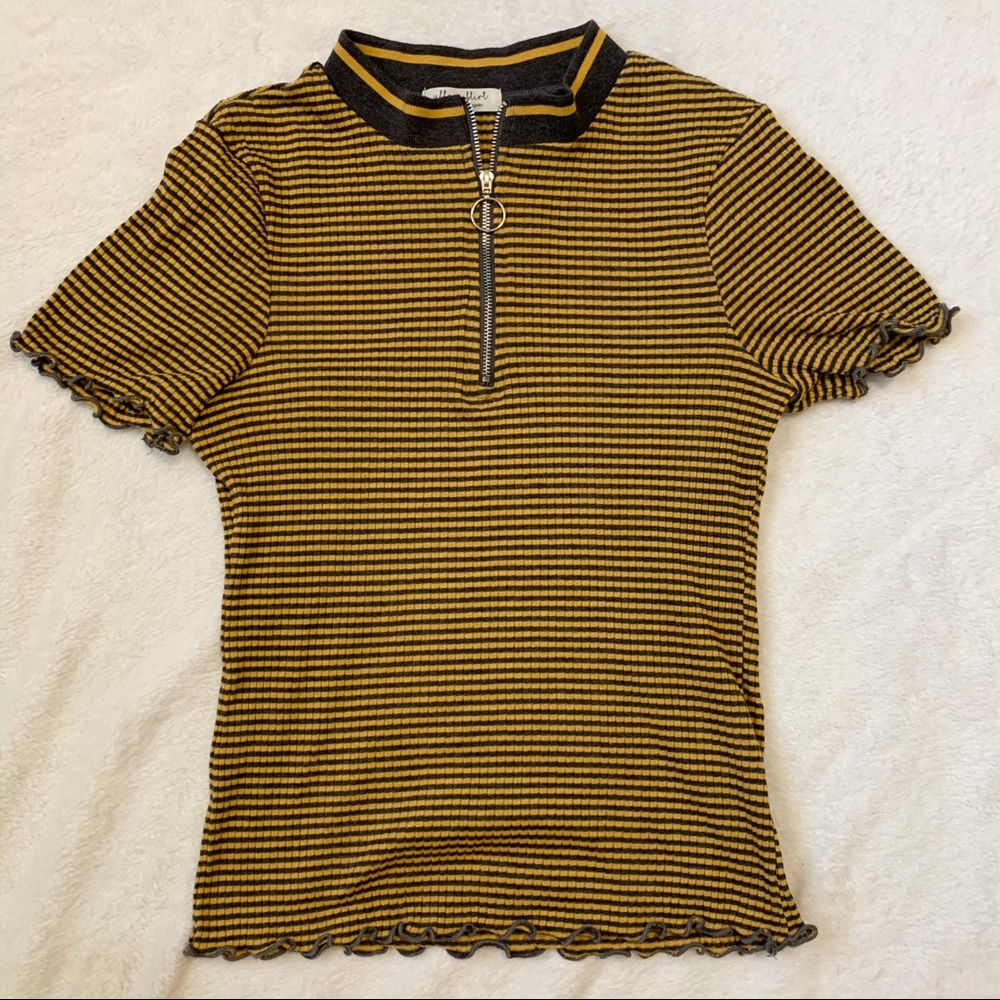 Striped Zip-Up Top